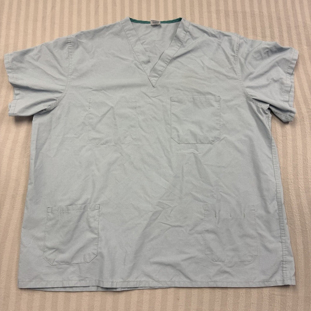 Medline AngelStat Unisex XXL V-Neck Scrub Top Blue